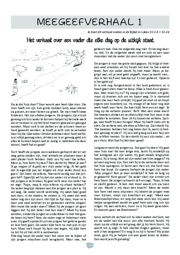 Meegeefverhaal dag 1 Meegeefverhaal dag 1